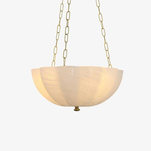 Art Deco Gold Iron & Glass 3-Light Chandelier