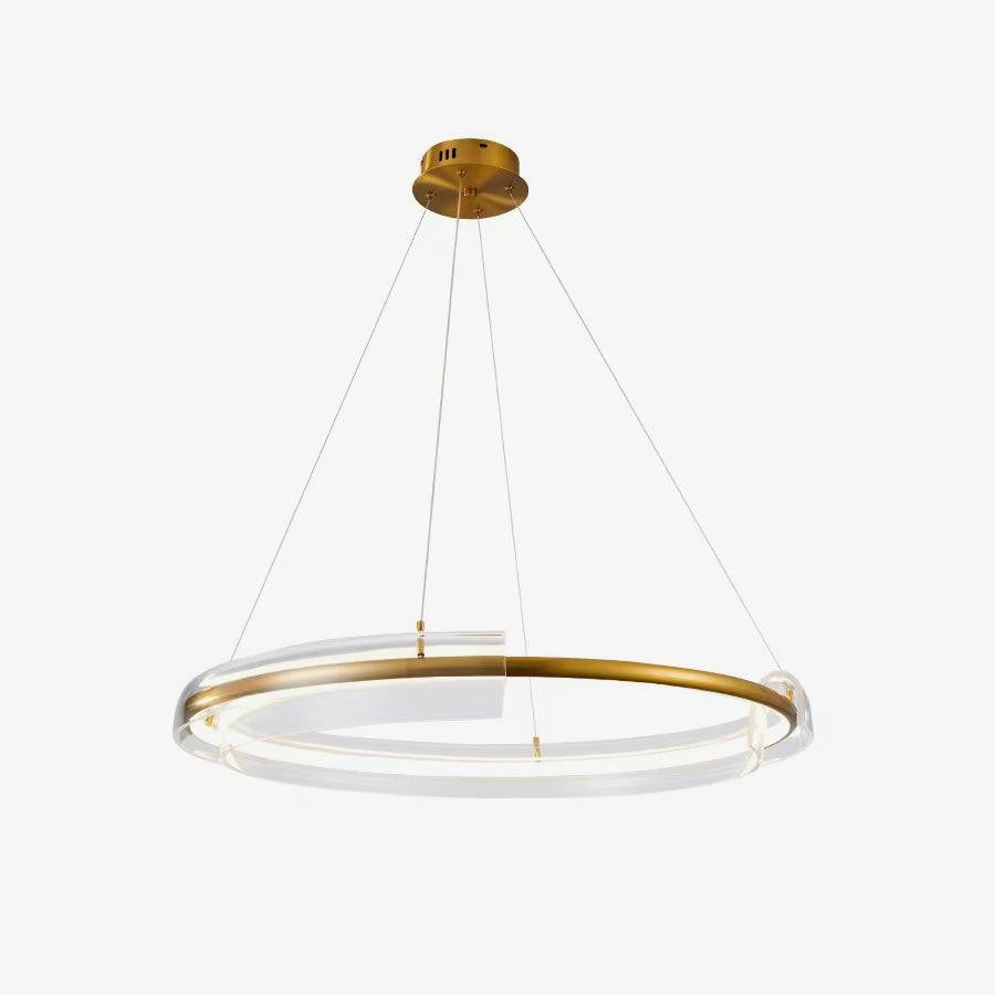 Art Glass LED Chandelier with Gold Finish – Multiple Sizes