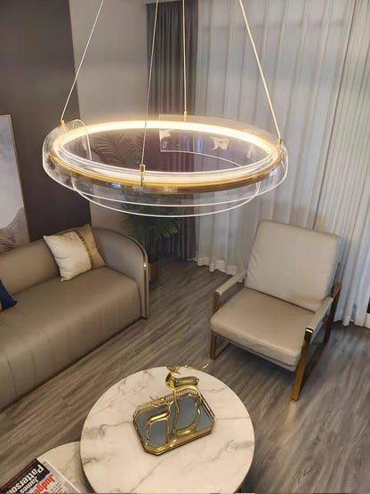 Art Glass LED Chandelier with Gold Finish – Multiple Sizes