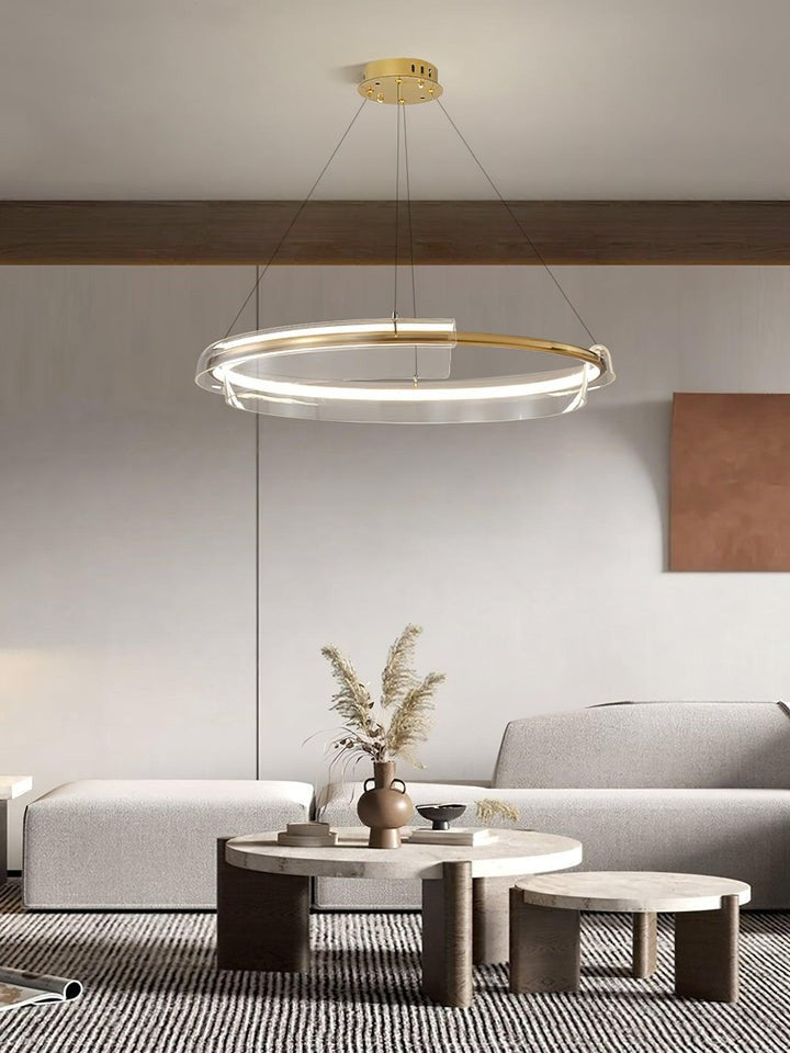 Art Glass LED Chandelier with Gold Finish – Multiple Sizes