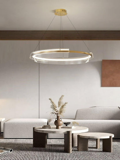 Art Glass LED Chandelier with Gold Finish – Multiple Sizes