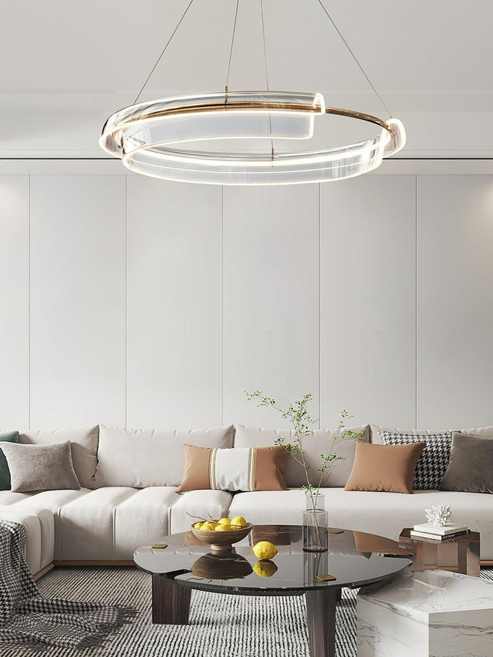 Art Glass LED Chandelier with Gold Finish – Multiple Sizes