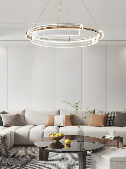 Art Glass LED Chandelier with Gold Finish – Multiple Sizes