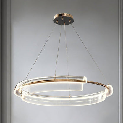 Art Glass LED Chandelier with Gold Finish – Multiple Sizes