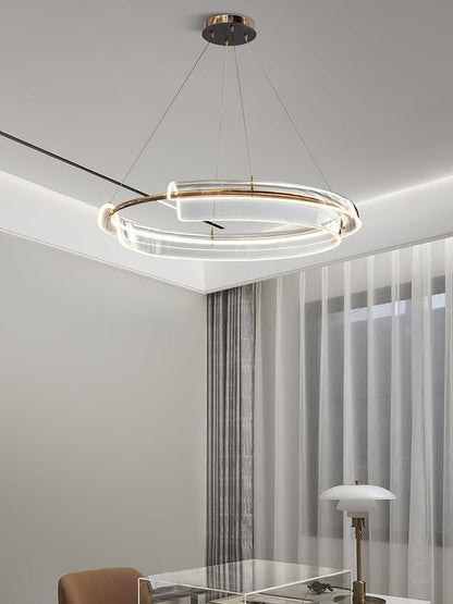 Art Glass LED Chandelier with Gold Finish – Multiple Sizes