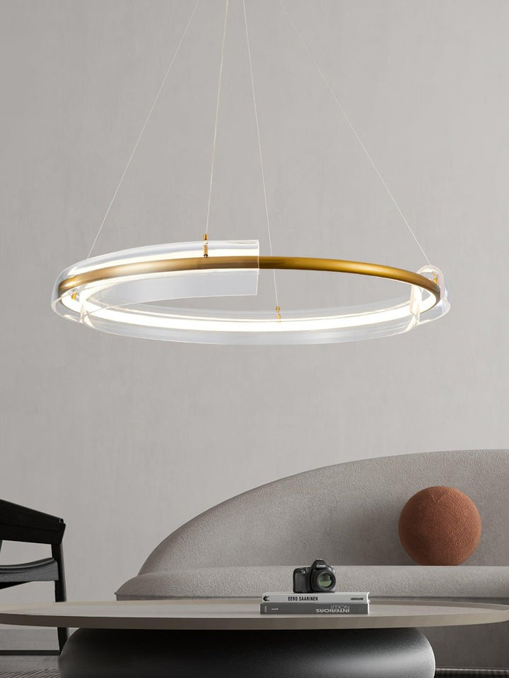 Art Glass LED Chandelier with Gold Finish – Multiple Sizes