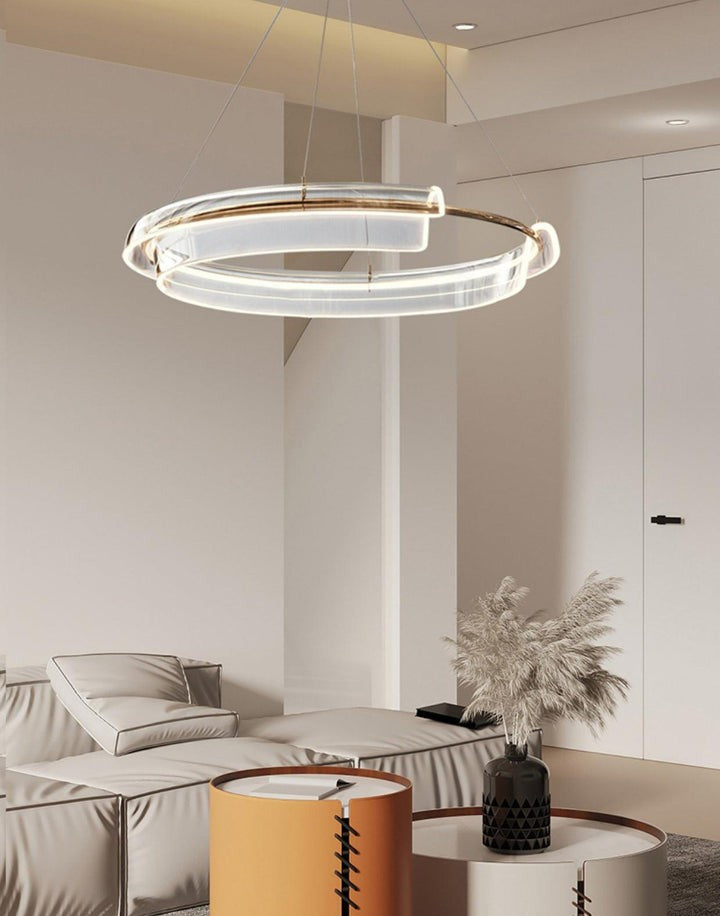 Art Glass LED Chandelier with Gold Finish – Multiple Sizes