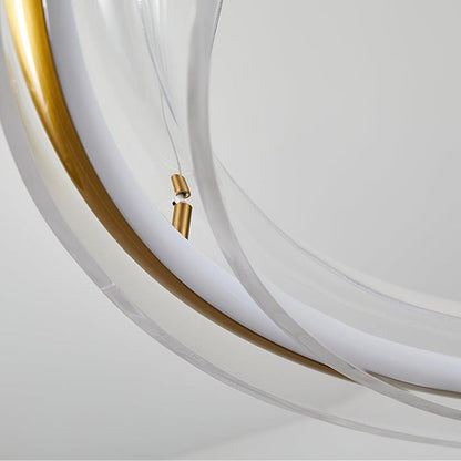 Art Glass LED Chandelier with Gold Finish – Multiple Sizes