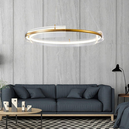 Art Glass LED Chandelier with Gold Finish – Multiple Sizes