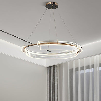 Art Glass LED Chandelier with Gold Finish – Multiple Sizes