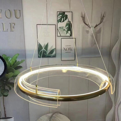 Art Glass LED Chandelier with Gold Finish – Multiple Sizes
