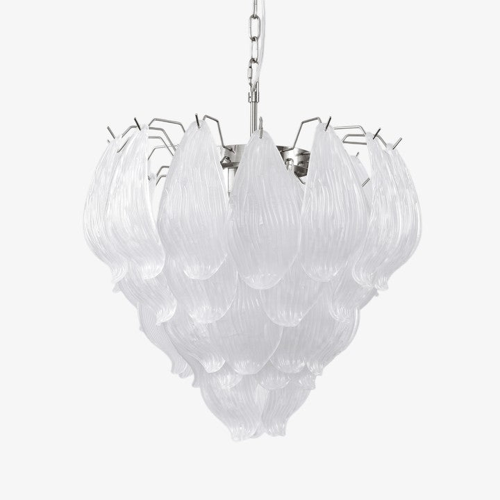 Artisanal Murano-Style Glass Petal Chandelier
