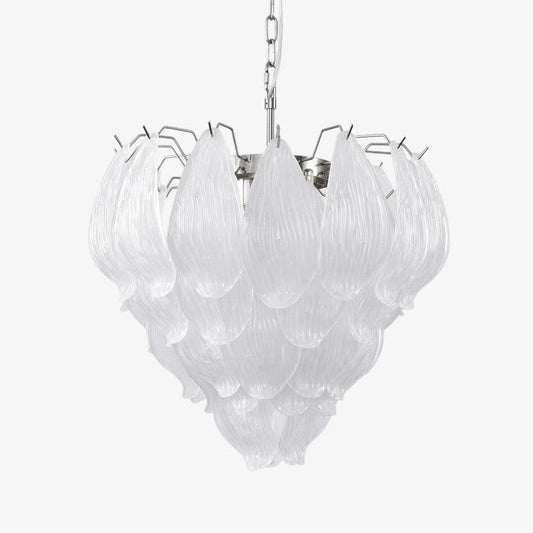 Artisanal Murano-Style Glass Petal Chandelier