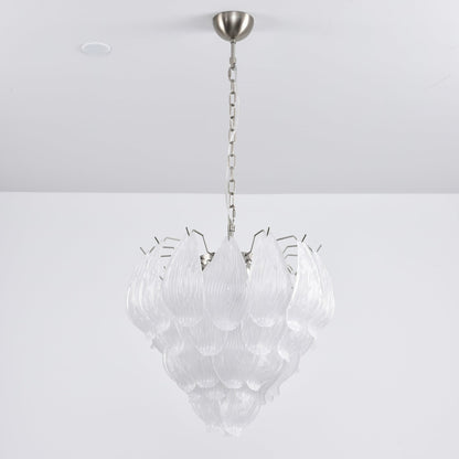 Artisanal Murano-Style Glass Petal Chandelier