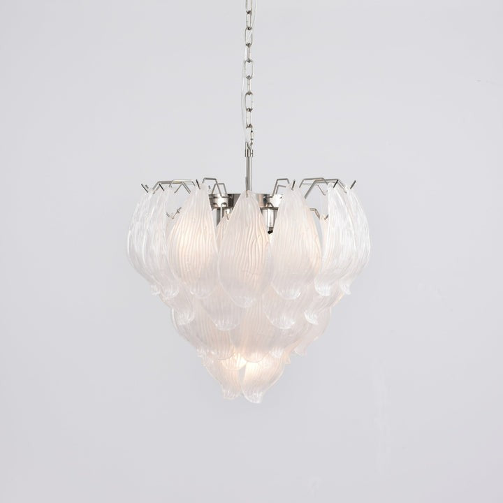 Artisanal Murano-Style Glass Petal Chandelier