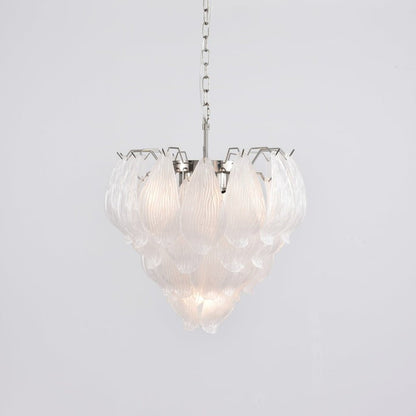 Artisanal Murano-Style Glass Petal Chandelier