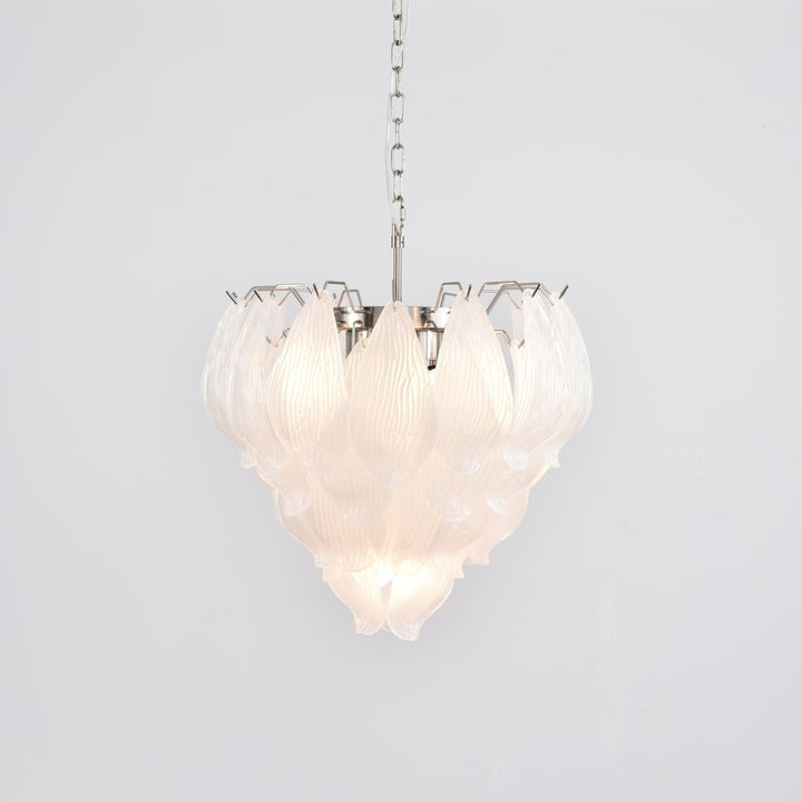 Artisanal Murano-Style Glass Petal Chandelier