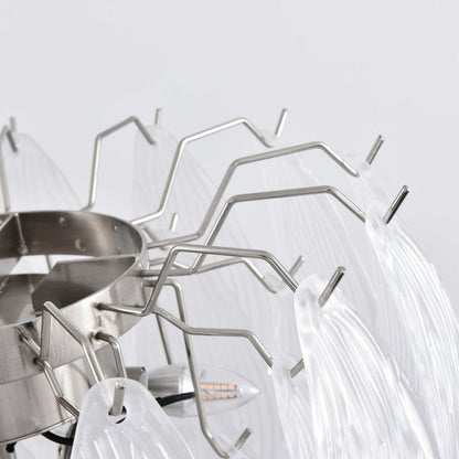 Artisanal Murano-Style Glass Petal Chandelier
