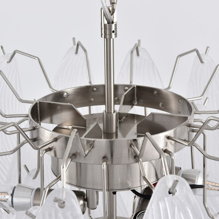 Artisanal Murano-Style Glass Petal Chandelier