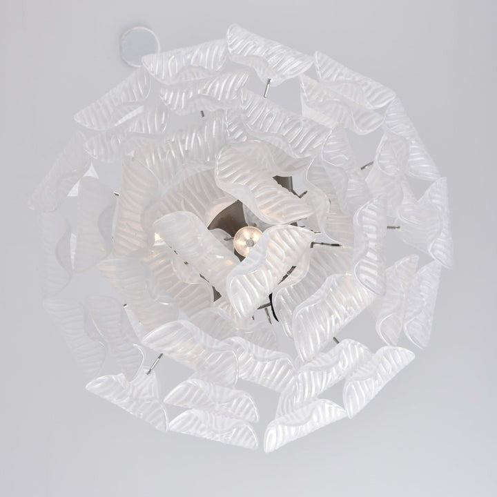 Artisanal Murano-Style Glass Petal Chandelier