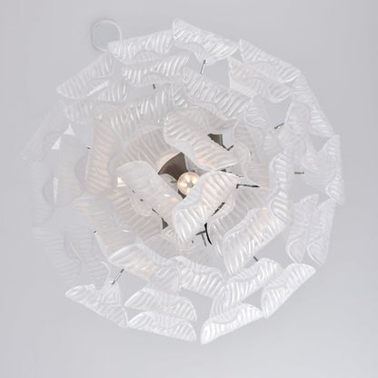 Artisanal Murano-Style Glass Petal Chandelier