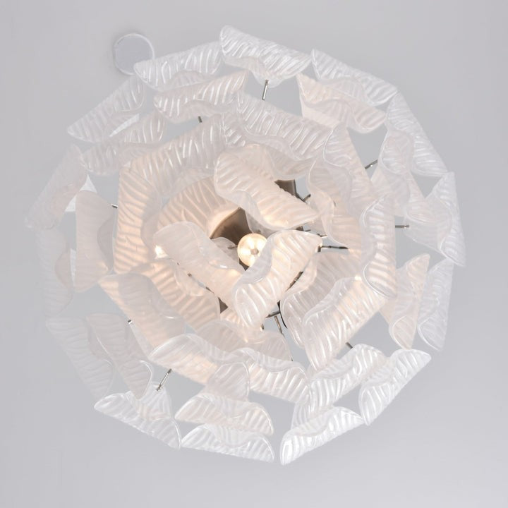 Artisanal Murano-Style Glass Petal Chandelier