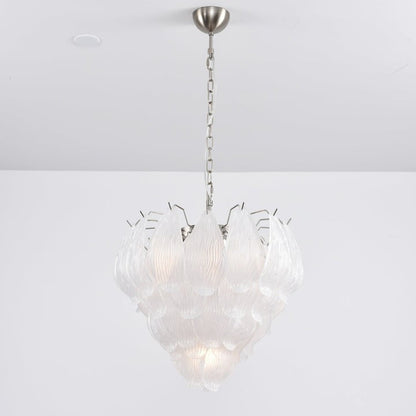 Artisanal Murano-Style Glass Petal Chandelier