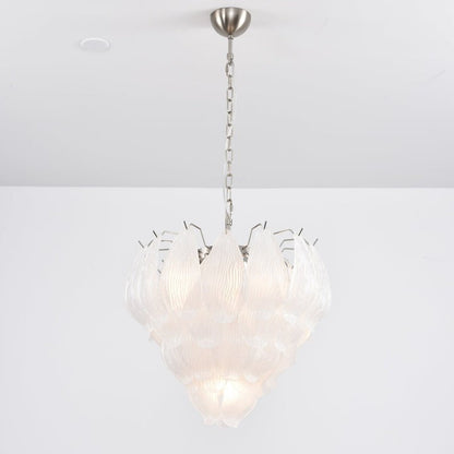 Artisanal Murano-Style Glass Petal Chandelier
