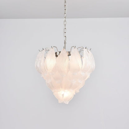 Artisanal Murano-Style Glass Petal Chandelier