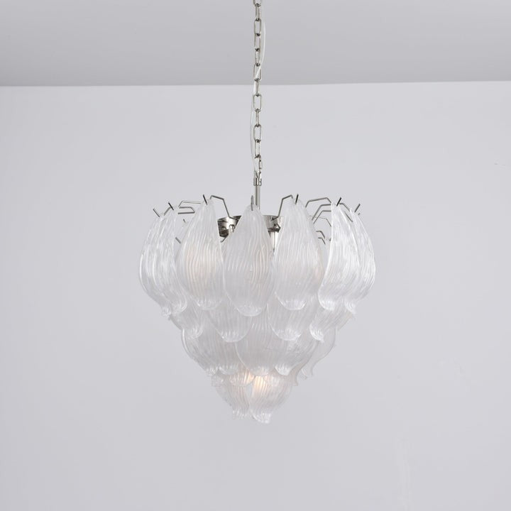 Artisanal Murano-Style Glass Petal Chandelier