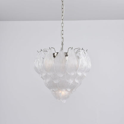 Artisanal Murano-Style Glass Petal Chandelier