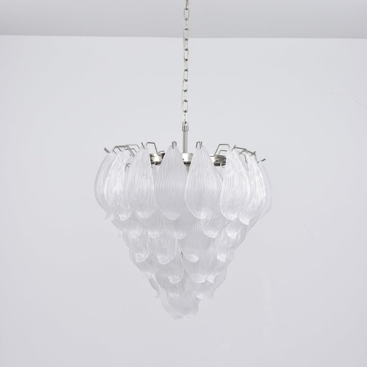 Artisanal Murano-Style Glass Petal Chandelier