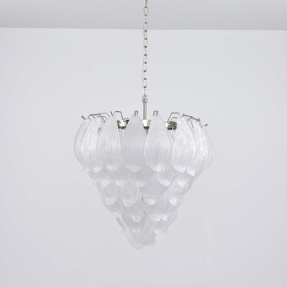 Artisanal Murano-Style Glass Petal Chandelier