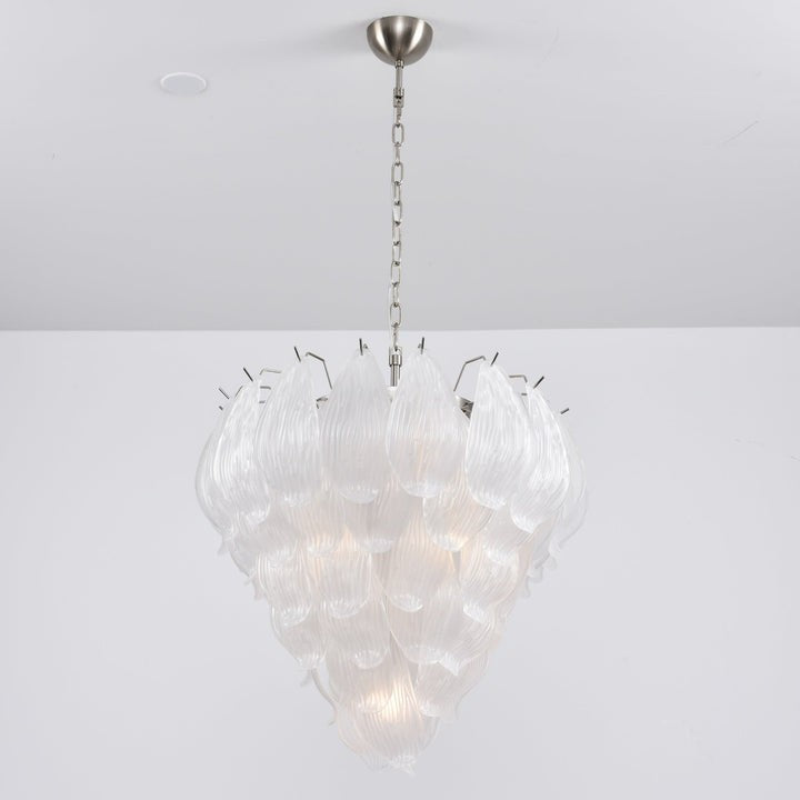 Artisanal Murano-Style Glass Petal Chandelier