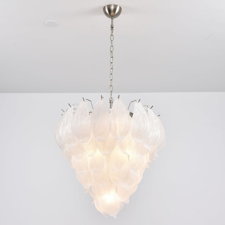 Artisanal Murano-Style Glass Petal Chandelier
