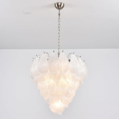 Artisanal Murano-Style Glass Petal Chandelier