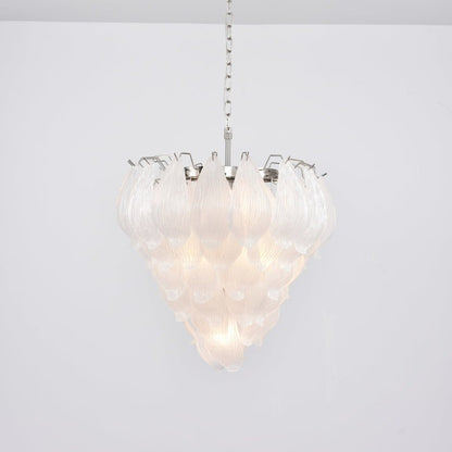 Artisanal Murano-Style Glass Petal Chandelier