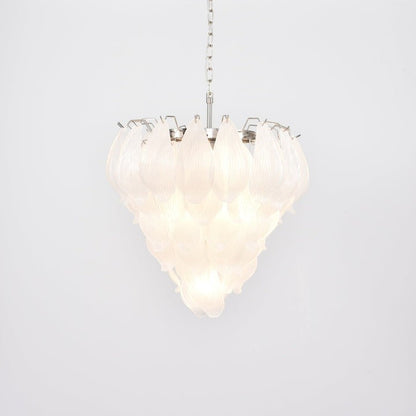Artisanal Murano-Style Glass Petal Chandelier
