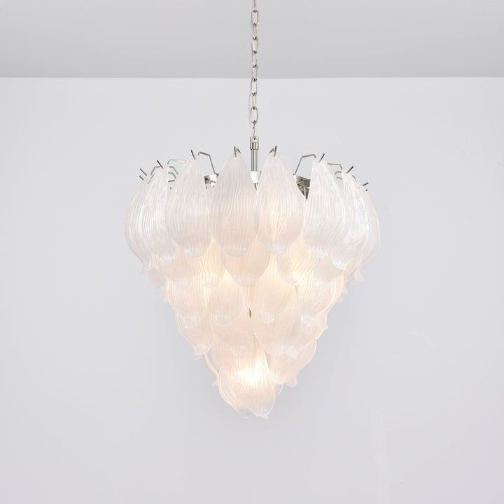 Artisanal Murano-Style Glass Petal Chandelier