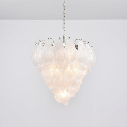 Artisanal Murano-Style Glass Petal Chandelier