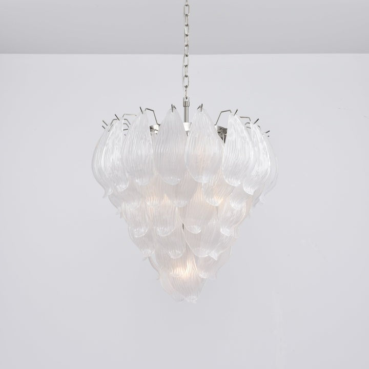 Artisanal Murano-Style Glass Petal Chandelier