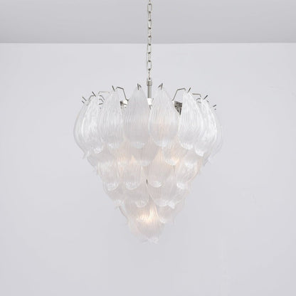 Artisanal Murano-Style Glass Petal Chandelier