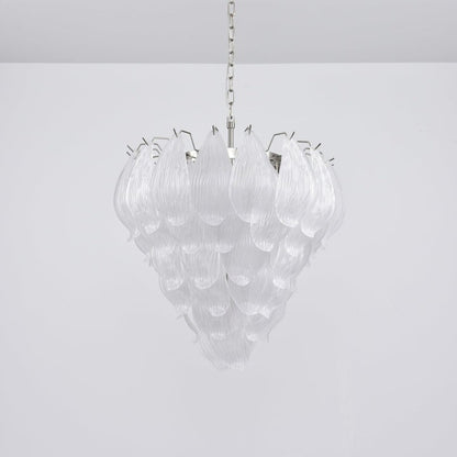 Artisanal Murano-Style Glass Petal Chandelier