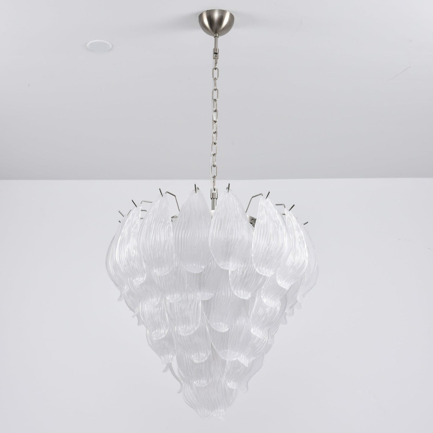 Artisanal Murano-Style Glass Petal Chandelier