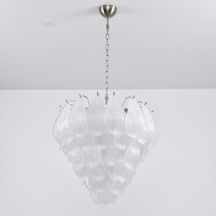 Artisanal Murano-Style Glass Petal Chandelier
