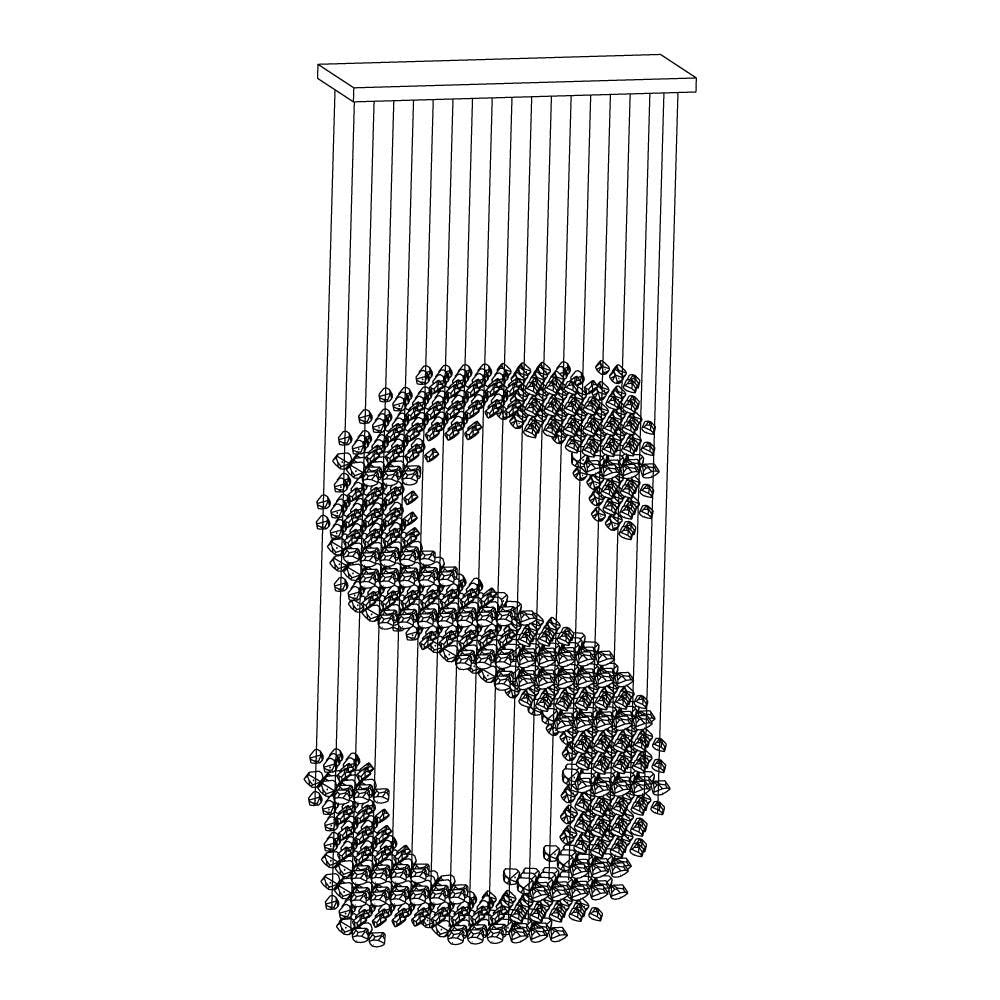 Artistic Charcoal Letter Chandeliers Collection S–Z