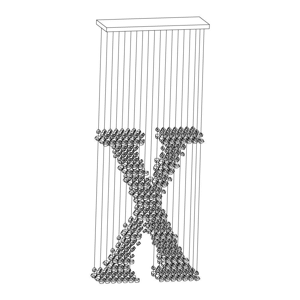 Artistic Charcoal Letter Chandeliers Collection S–Z