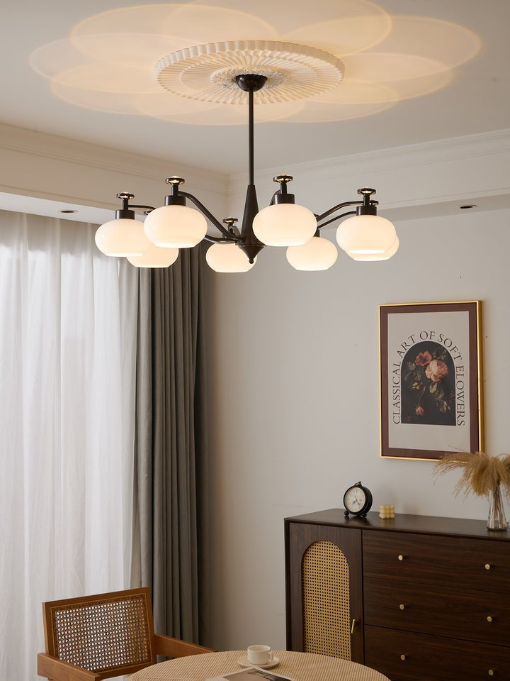Astrid Frosted Globe Chandelier - Modern LED Ceiling Light
