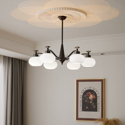 Astrid Frosted Globe Chandelier - Modern LED Ceiling Light