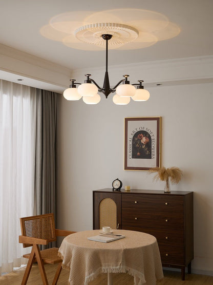 Astrid Frosted Globe Chandelier - Modern LED Ceiling Light